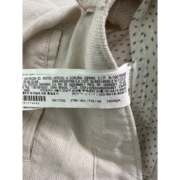 Zara Man Lightweight Linen/Polyester/Viscose/Wool Blend Pants Size 36 2756/401 - Picture 9 of 9